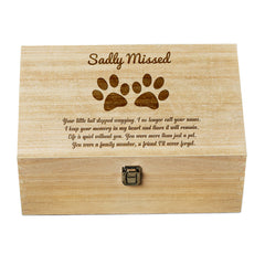 Raised Words Large Dog Memory Pet Memorial Keepsake Box