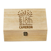 18th Birthday Gift Personalised Large wooden Keepsake Box Gift