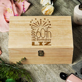 Raised Words 60th Birthday Gift Personalised Large wooden Keepsake Box Gift
