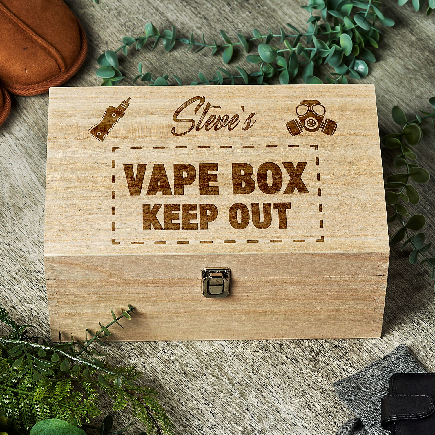 Personalised Large wooden Vape Box Gift - ukgiftstoreonline