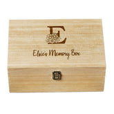 Personalised Large Floral Monogram Wooden Keepsake Box Gift For Her