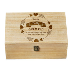 Special Daddy Gift Personalised Large wooden Keepsake Box