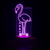 Personalised Flamingo Design Gift Lamp Night Light Kids Bedroom