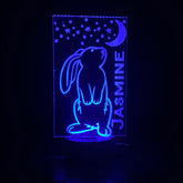 Personalised Moon Gazing Rabbit Design Gift Lamp Night Light Kids Bedroom