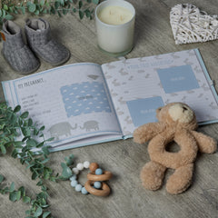 Personalised Baby Boy My First Year Keepsake Record Book