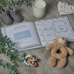 Personalised Baby Boy My First Year Keepsake Record Book