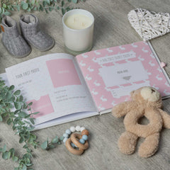 PERSONALISED BABY GIRL KEEPSAKE RECORD BOOK MY FIRST YEAR