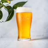 Personalised Name Script Font Birthday Unique 500ml Beer Glass Gift