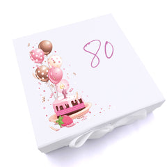 Personalised 80th Birthday Gifts For Her Keepsake Memory Box