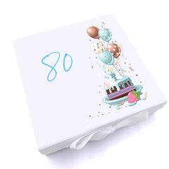 Personalised 80th Birthday Gifts For Him Keepsake Memory Box