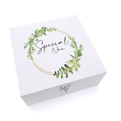 ukgiftstoreonline Personalised Special Nan Wreath Design Keepsake Wooden Box