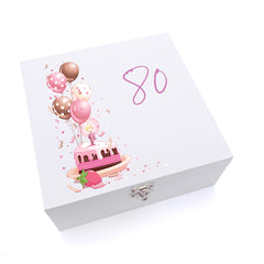 ukgiftstoreonline Personalised 80th Birthday Gifts For Her Keepsake Wooden Box