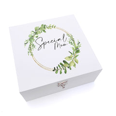 ukgiftstoreonline Personalised Special Mum Wreath Design Keepsake Wooden Box