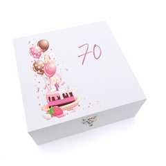 ukgiftstoreonline Personalised 70th Birthday Gifts For Her Keepsake Wooden Box