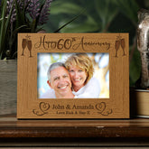ukgiftstoreonline Personalised 60th Wedding Anniversary Wooden Photo Frame Gift