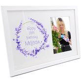 Personalised Birthday Lavender Wreath Photo Frame