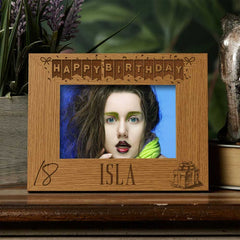 Personalised 18th Birthday Photo Frame Gift with Balloons Landscape