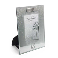 Personalised 18th Birthday Photo Frame Silver Glitter Gift