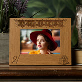 Personalised 21st Birthday Photo Frame Gift with Balloons Landscape