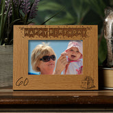 Personalised 60th Birthday Photo Frame Gift with Balloons Landscape