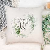 Personalised 60th Birthday Botanical Design Cushion Gift Personalised Cushion Gifts ukgiftstoreonline