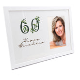 Personalised 60th Birthday Green Leaf Design Gift Photo Frame
