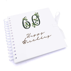 Personalised 60th Birthday Green Leaf Design Gift Scrapbook Photo Album
