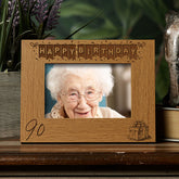 Personalised 90th Birthday Photo Frame Gift with Balloons Landscape