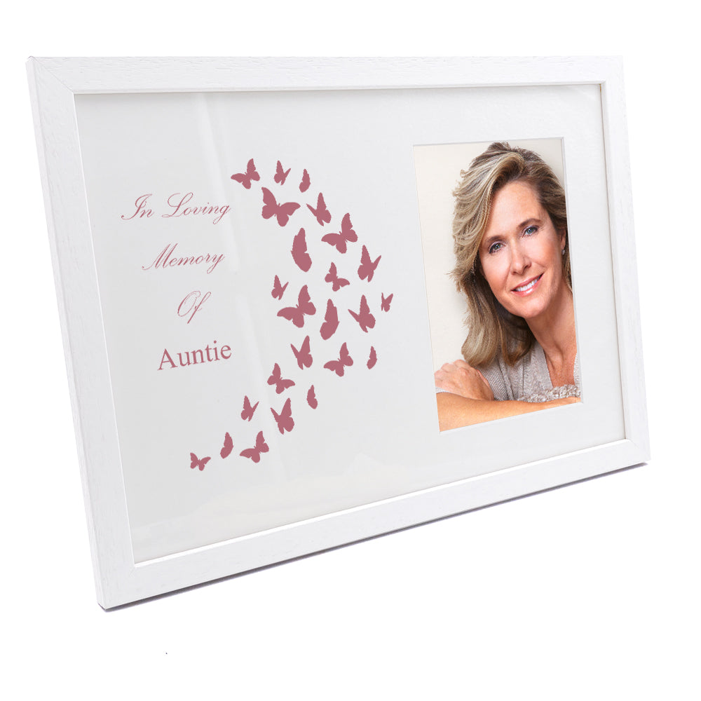 Personalised Auntie In Loving Memory Butterflies Photo Frame Auntie Photo Frame ukgiftstoreonline