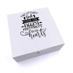 ukgiftstoreonline Personalised Baby Memorial Remembrance The Littlest Feet Keepsake Wooden Box