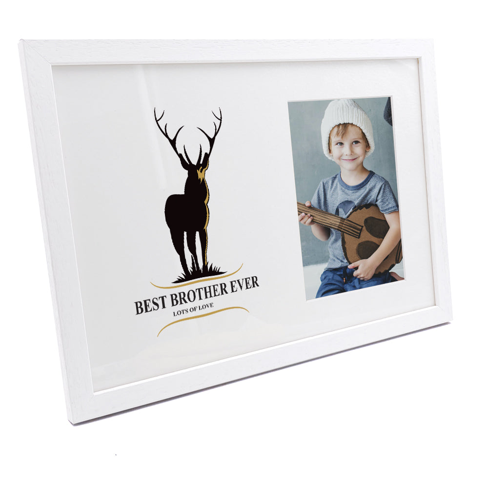 Personalised Best Brother Ever Stag Photo Frame. Brother Photo Frame ukgiftstoreonline
