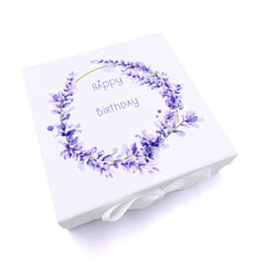 ukgiftstoreonline Personalised Lavender Wreath Birthday Gift Box Keepsake Memory Storage