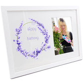 Personalised Birthday Lavender Wreath Photo Frame