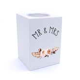 Personalised Boho Style Mr & Mrs Wedding Tea Light Holder