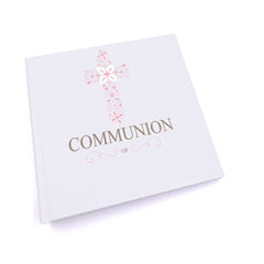 Personalised Communion Ornate Pink Cross Design Photo Album
