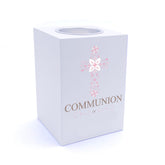 Personalised Communion Ornate Cross Design Tea Light Holder