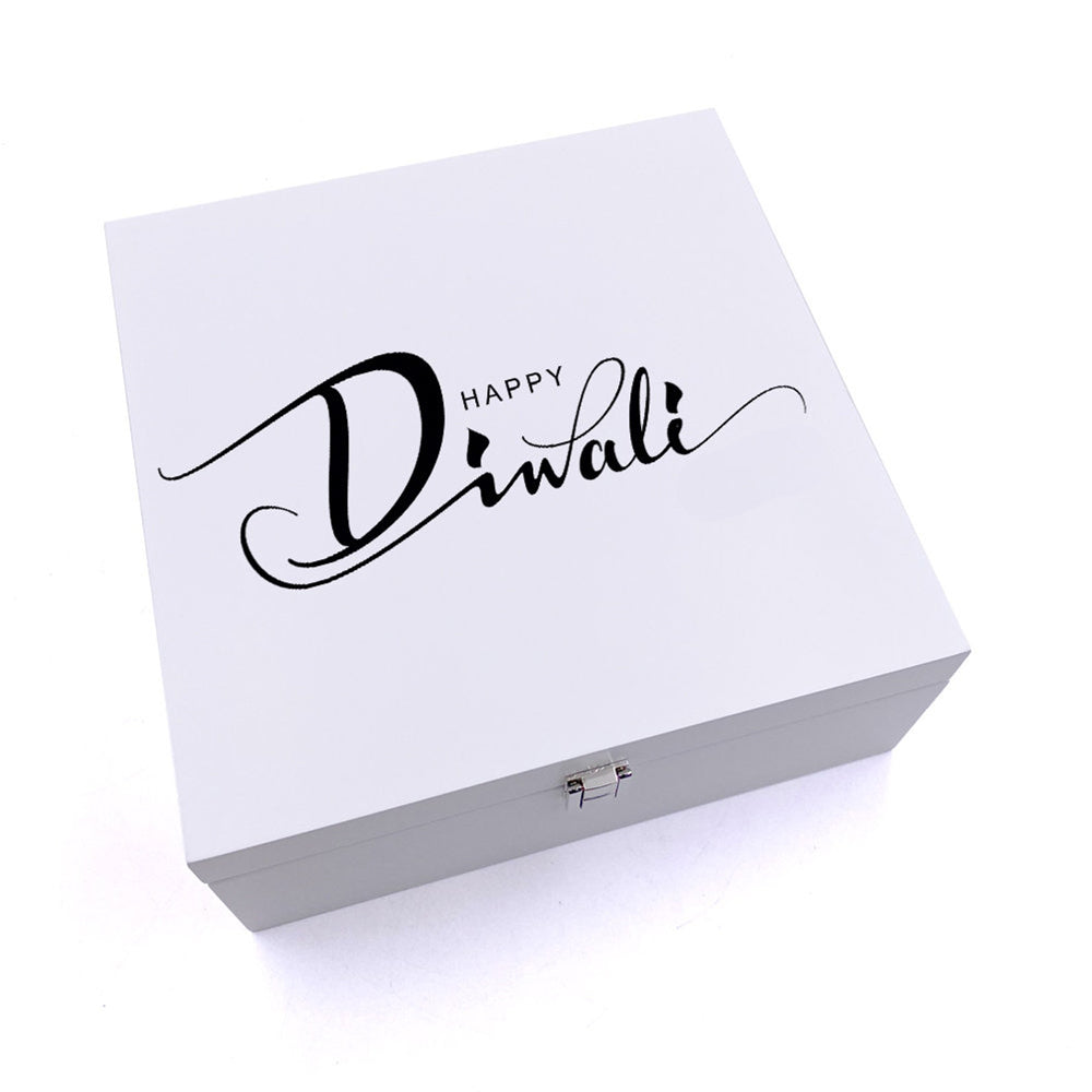 ukgiftstoreonline Personalised Happy Diwali Script Style Keepsake Wooden Box Keepsake Wooden Box ukgiftstoreonline