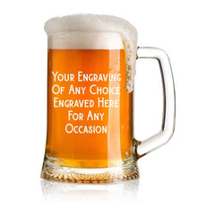 Personalised Engraved 1 Pint Glass Beer Tankard Any Occasion Bold Script Birthdays Anniversaries Weddings Christmas