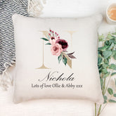 Personalised Gold Letter Monogram Cushion Gift Personalised Cushion Gifts ukgiftstoreonline