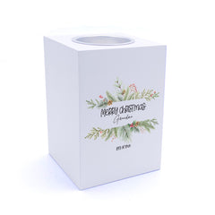 Personalised Grandma Merry Christmas Tea Light Holder