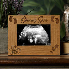 Personalised Pregnancy Announcement Wooden Baby Scan Photo Frame Gift Baby Photo Frame ukgiftstoreonline