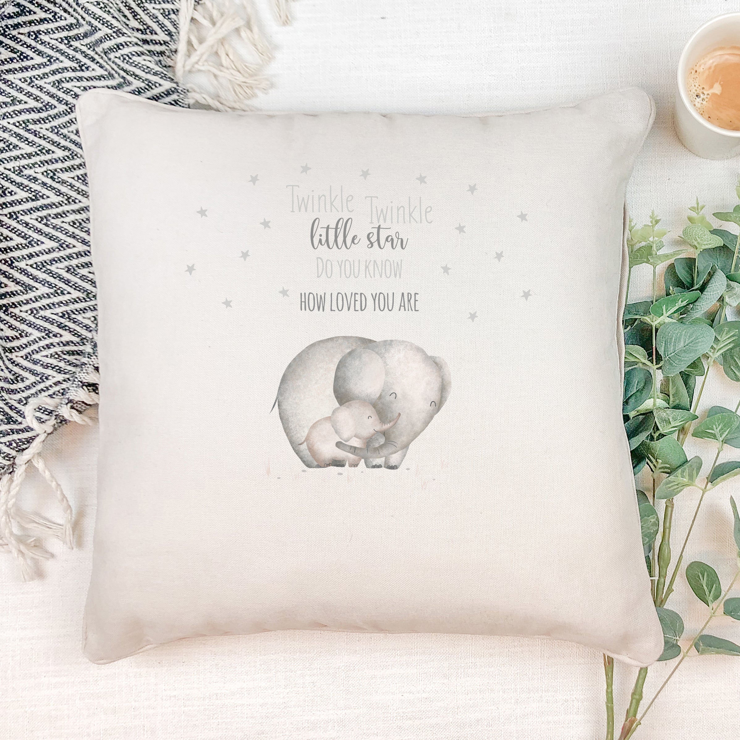 Personalised Twinkle Twinkle Little Star Elephant Cushion Gift Personalised Cushion Gifts ukgiftstoreonline