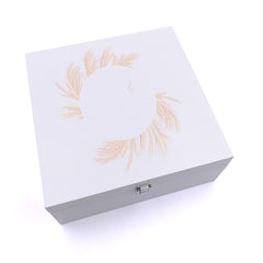ukgiftstoreonline Personalised Wedding Feather Design Keepsake Wooden Box