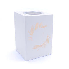 Personalised Wedding Feather Design Tea Light Holder