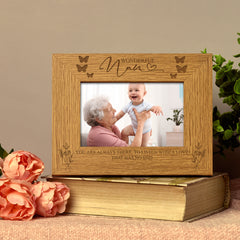 Personalised Wonderful Nan Engraved Wooden Photo Frame Gift