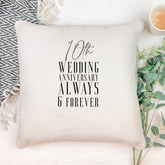Personalised 10th Wedding Anniversary Cushion Gift