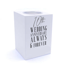 Personalised 10th Wedding Anniversary Tea Light Holder Gift Tea Light Holder ukgiftstoreonline