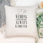 Personalised 25th Wedding Anniversary Cushion Gift