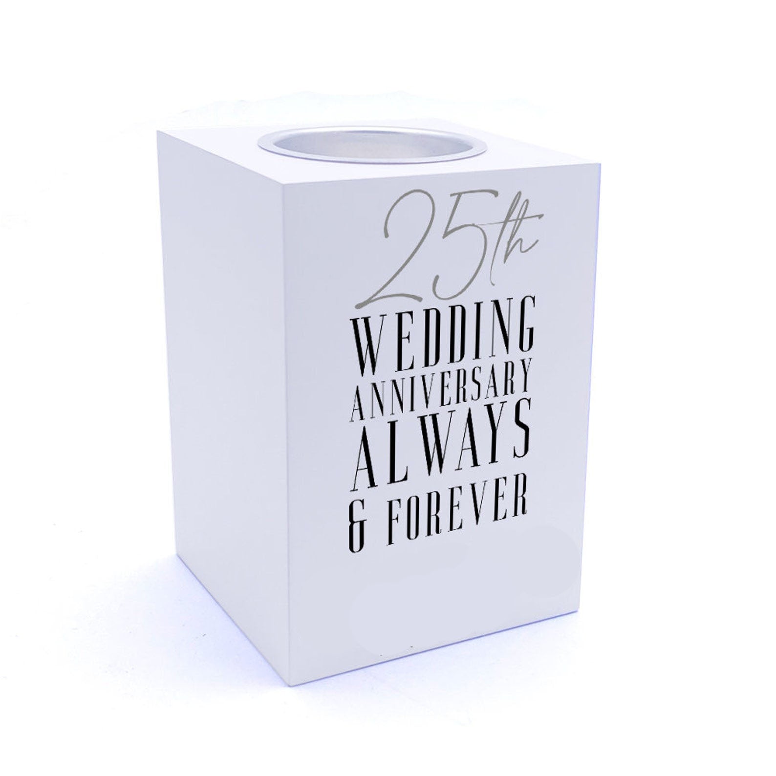 Personalised 25th Wedding Anniversary Tea Light Holder Gift Tea Light Holder ukgiftstoreonline