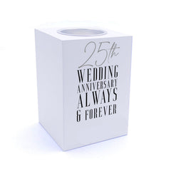 Personalised 25th Wedding Anniversary Tea Light Holder Gift Tea Light Holder ukgiftstoreonline